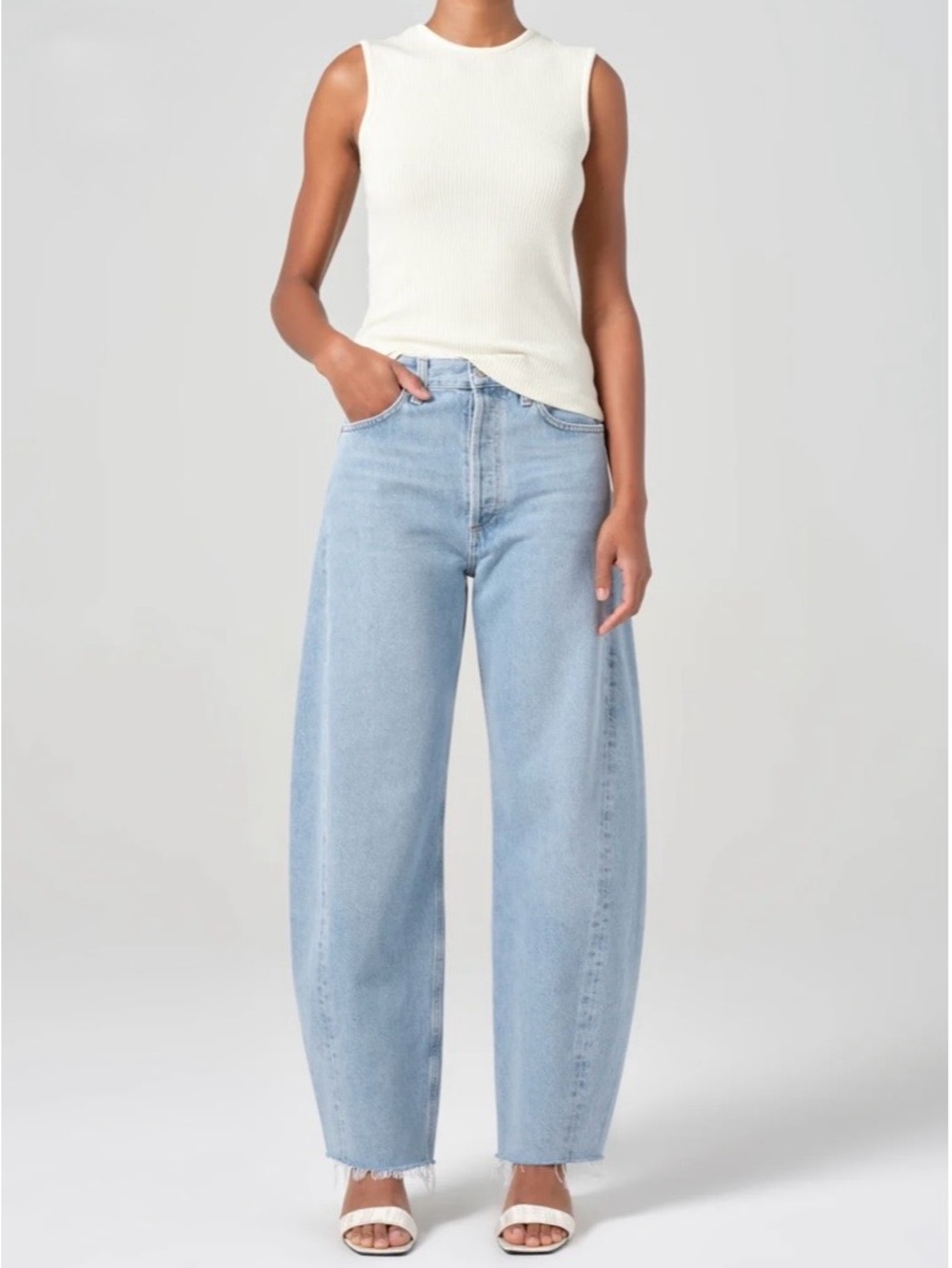 Agolde Light Blue High-Rise Wide Leg Jeans